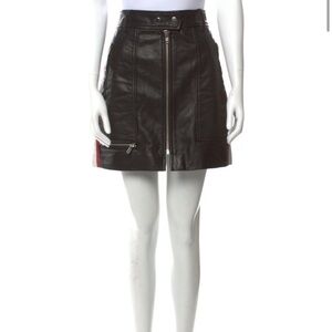 100% Lamb Leather Moto Skirt